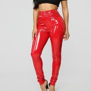 NWT Fashion Nova Oh So Gorgeous Vinyl Pants Size L